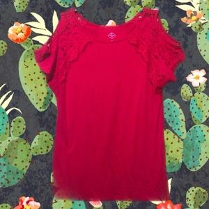 Lace Cold-Shoulder Top 😍❤️🥀